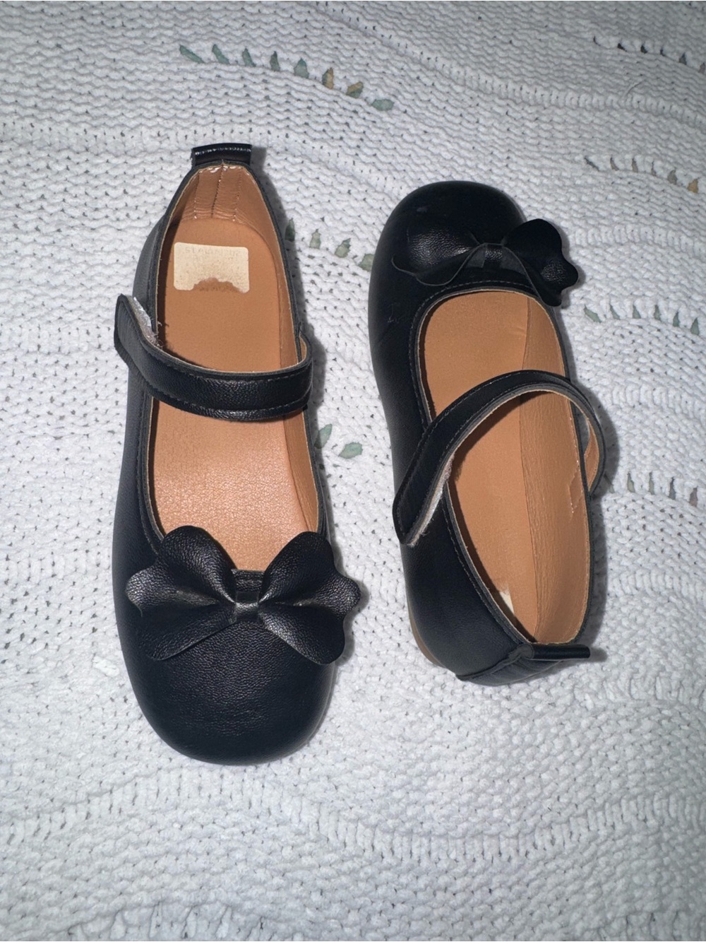 Girls Black Mary Jane Bow Shoes
